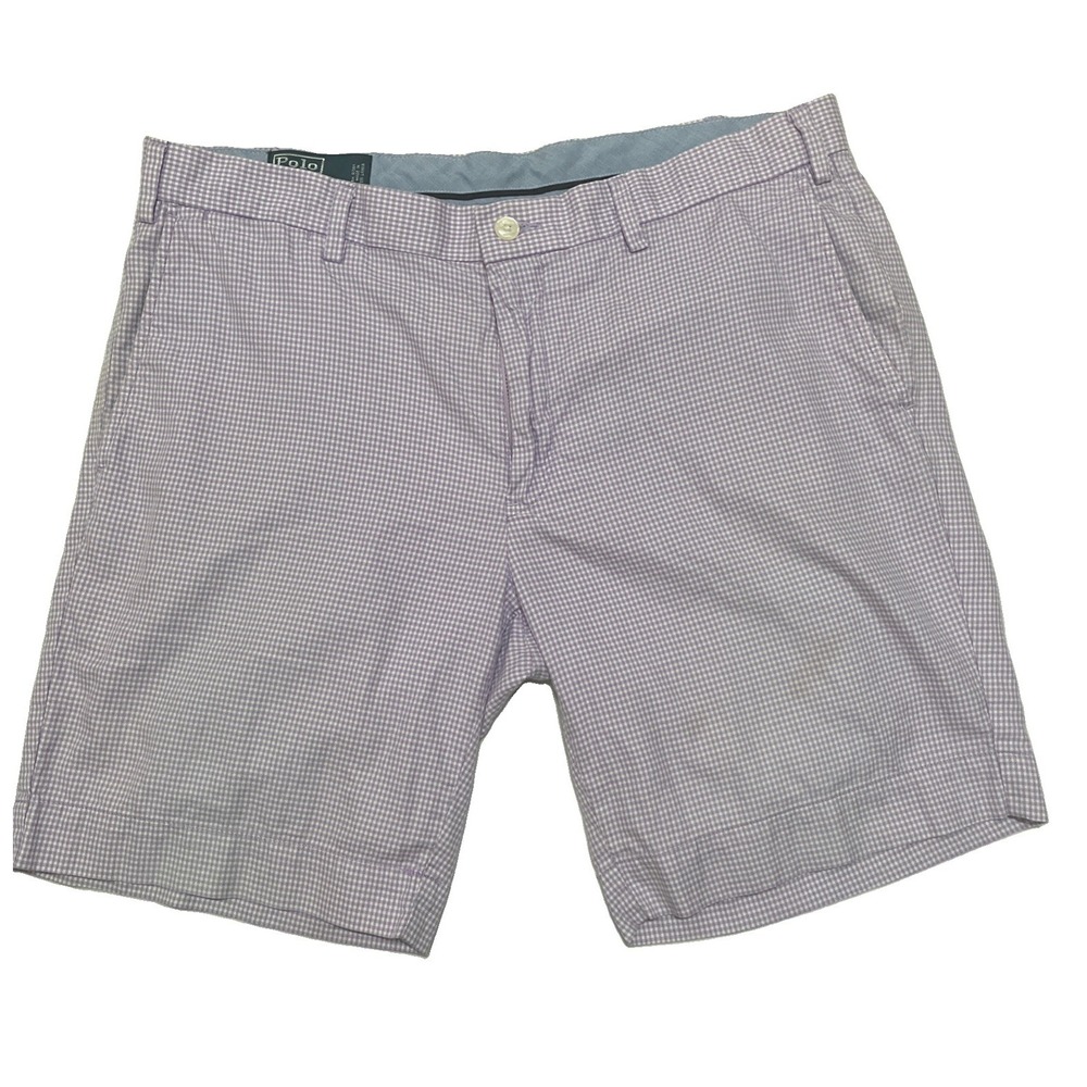 Polo Ralph Lauren Shorts Mens 34 Thistle Purple Gingham Check